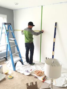Herringbone accent wall